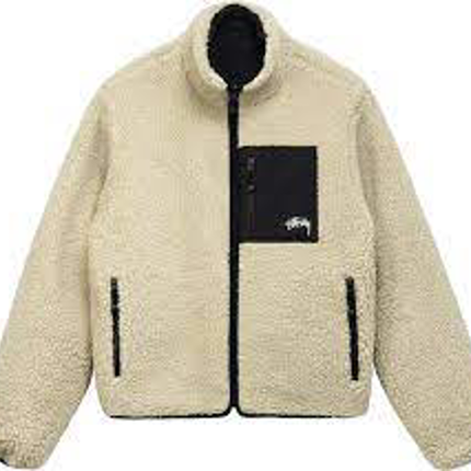 Stussy 8 Ball Sherpa Reversible Jacket Natural