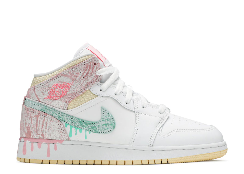 Nike Air Jordan 1 Mid SE GS Paint Drip