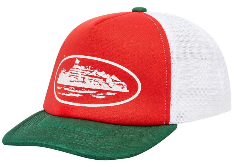 Corteiz Alcatraz Trucker Hat Red/Green