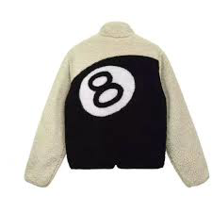 Stussy 8 Ball Sherpa Reversible Jacket Natural