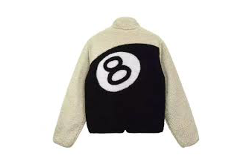 Stussy 8 Ball Sherpa Reversible Jacket Natural
