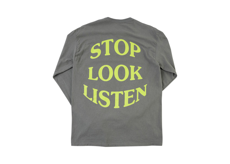 Travis Scott Stop Look Listen Longsleeve Grey Tee