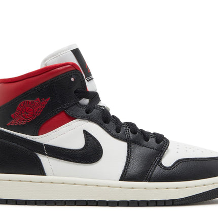 Nike Air Jordan 1 Mid Wmns Black Sail Gym Red