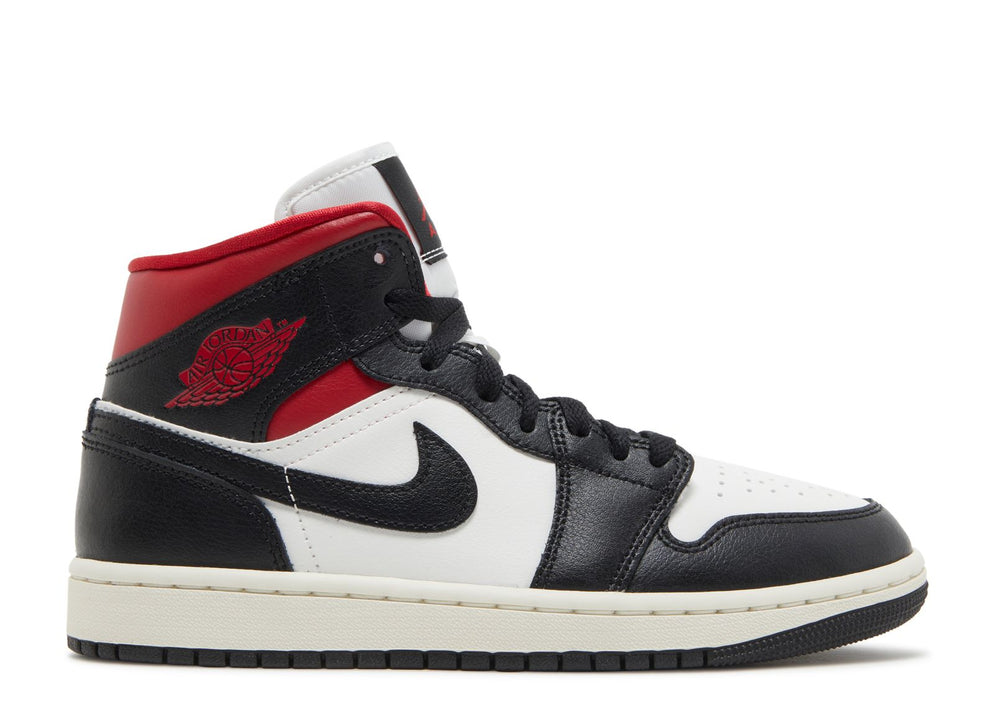 Nike Air Jordan 1 Mid Wmns Black Sail Gym Red