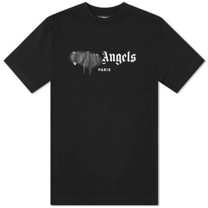 Palm Angels Paris Spray Logo T-Shirt - Black