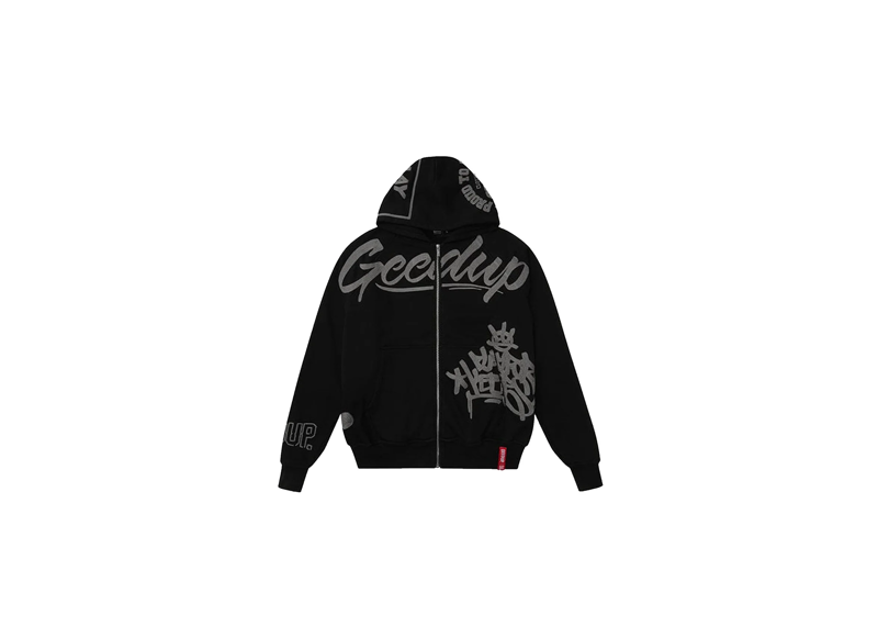 Geedup Multi-Logo Zip Jacket Black / Grey