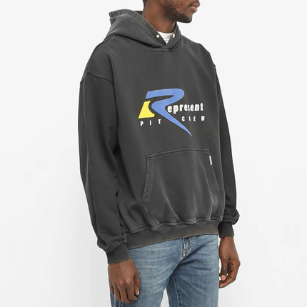 REPRESENT PIT CREW HOODIE VINTAGE BLACK