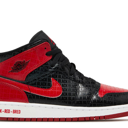 Nike Air Jordan 1 Mid SS GS Black + Red = Bred