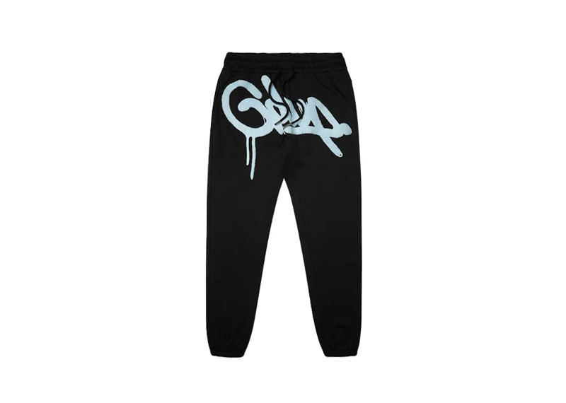 Geedup Handstyle Logo Trackpants Black / Baby Blue