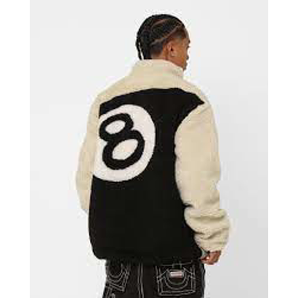 Stussy 8 Ball Sherpa Reversible Jacket Natural
