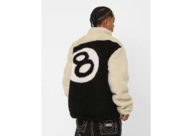 Stussy 8 Ball Sherpa Reversible Jacket Natural