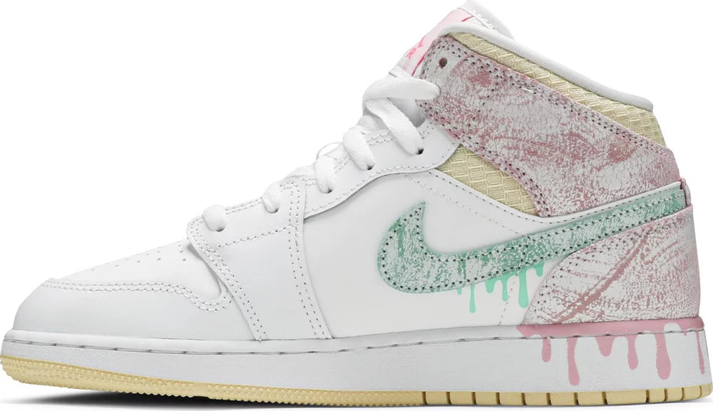 Nike Air Jordan 1 Mid SE GS Paint Drip