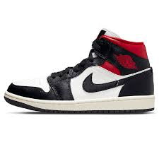 Nike Air Jordan 1 Mid Wmns Black Sail Gym Red