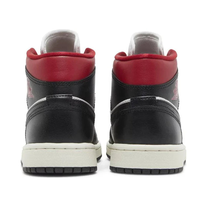Nike Air Jordan 1 Mid Wmns Black Sail Gym Red