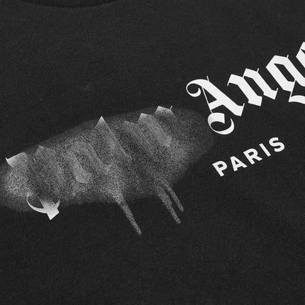 Palm Angels Paris Spray Logo T-Shirt - Black