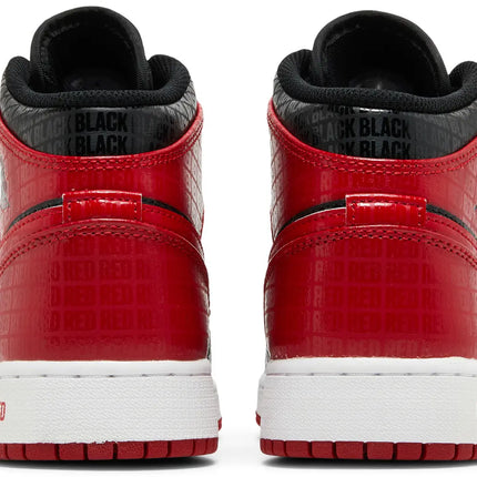 Nike Air Jordan 1 Mid SS GS Black + Red = Bred